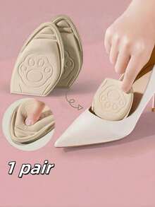 QKC 1双女童高跟鞋泡沫防滑前脚垫 - 米色 - 查看 2
