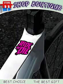 Pegatina impermeable de PET para bicicleta "RIDE OR DIE", con letras llamativas y diseño resistente a los arañazos y colorido, duradera y decorativa para cuadros de bicicleta, adecuada para bicicletas de carretera, bicicletas de montaña, accesorios de ciclismo, entusiastas del DIY y ciclistas. La opción ideal para todos estos grupos.