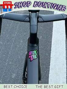 Pegatina impermeable de PET para bicicleta "RIDE OR DIE", con letras llamativas y diseño resistente a los arañazos y colorido, duradera y decorativa para cuadros de bicicleta, adecuada para bicicletas de carretera, bicicletas de montaña, accesorios de ciclismo, entusiastas del DIY y ciclistas. La opción ideal para todos estos grupos.