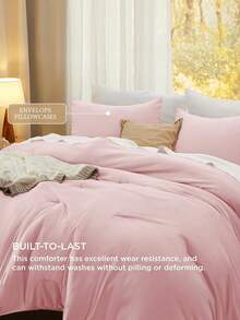 South Life 3pcs Comforter Set, Bedding, Cozy And Warm Bedding, Solid Color, Easy Care And Comfortable, Breathable Bed Set, For Twin, Full, King, Queen Bed Sizes, Suitable For Bedroom, Guest Room, Dormitory, School Bedding Dorm Essentials, All Seasons, Meticulous Festival Gifts, Machine Washable, 1 Comforter And 2 Pcs Pillowcases, Fathers Day Gift, Birthday Decorations, Grad Party Decor, Fathers Day Decor, Graduation Gift, Birthday Gift - Nhiều màu - Xem 4