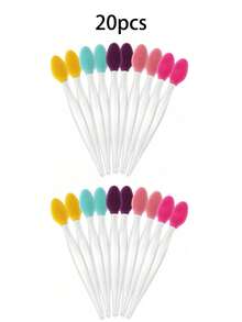 3件5件10件随机颜色唇部磨砂刷双面硅胶去角质工具迷你柔软唇刷清洁器男女淡化暗沉嘴唇更顺滑丰满嘴唇 - 彩色 - 查看 10