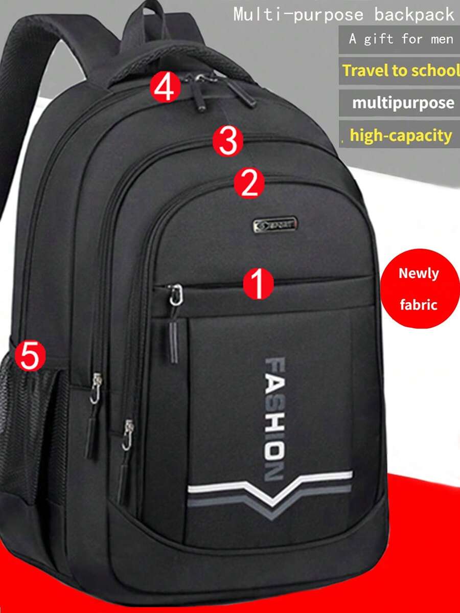 Large Capacity Travel Backpack For Men, Suitable For School Season, Business Travel And Various Occasions, Relatively Large Size - Multicolor - View 1