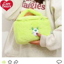 CARE BEARS Care Bears Large Capacity Cute Plush Make Up Bag,Travel Essentials,Care Bear Cartoon Embroidery Design Cosmetic Bag With Handle,Cheer Bear, Gift,Christmas Gifts,Gifts For Women,Halloween