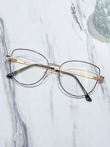 1 pieza Gafas de presbicia para mujeres, con marco de metal y material TR, adecuadas para leer, escribir, ver la televisión, usar la computadora, jugar con teléfonos móviles, viajar, salir en citas, fiestas, festivales y otros entornos de uso diario, con un diseño elegante y hermoso, ligeras y fáciles de llevar - transparente - Ver 24