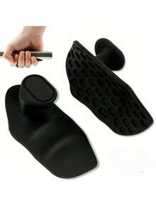 1 par de guantes de entrenamiento antideslizantes para levantamiento de pesas con 4 agujeros, guantes de levantamiento de pesas unisex, material de silicona suave para ejercitar los dedos, equipo de entrenamiento de fitness portátil y compacto, protector de manos, antideslizante y resistente al desgaste, adecuado para deportes, fitness, levantamiento de pesas, mancuernas, entrenamiento de fuerza