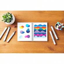Wire-Bound - Cuaderno de bocetos S, 5 x pulgadas, papel de enlace premium (157 g/²), 30 hojas, color blanco - Blanco - Ver 7