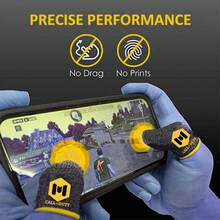 触屏游戏手套，高灵敏度防汗透气手指游戏手套，超薄透气，适合玩家更好地玩耍 - 黃色 - 查看 7