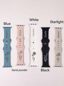 Custom Name Watch Band, Personalized Silicone Strap Compatible With Watch 38/40/41/42/44/45/49mm, Custom Watch Strap, Watch Band Gift, Silicone Replacement Strap, Anniversary Gift, Graduation Gift, Mother's Day Gift, Daily Wear Strap, Prom Gift, Wedding Gift, Valentine's Day Gift, Custom Laser Printed Wristband - Multicolor - View 2