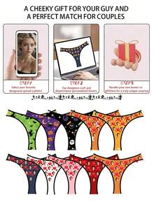 1PC Custom Thong With Face, Custom Photo Briefs, Personalized Face Thong, Personalized Underwear With Face, Custom Face On Underwears, Custom Photo Thong, Custom Thongs For Women