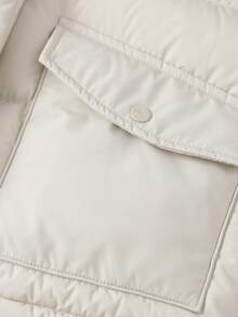 Annil Chaqueta corta de plumas para niñas con tecnología de calefacción de infrarrojos lejanos para aislamiento térmico, a prueba de viento, impermeable, antiestática, con cuello alto y manga larga, diseñada para niños mayores y adolescentes.