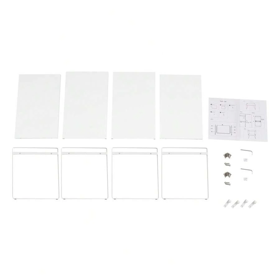 ZhdnBhnos Kitchen Cupboard White Countertop Desk Adjustable Expandable Cabinet Shelf Organizer Storage Spice Rack - White - View 1