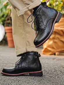 男士靴子、休闲系带工作靴、摩托车靴