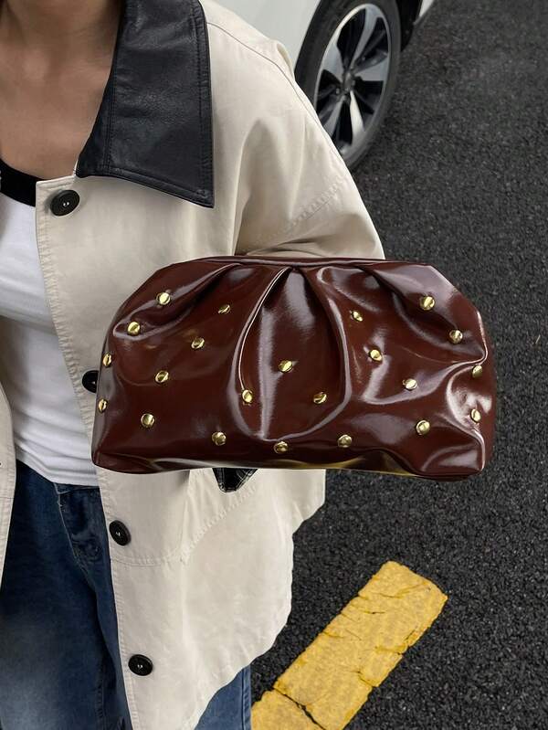 Fashionable Minimalist Versatile Pleated Clutch Bag