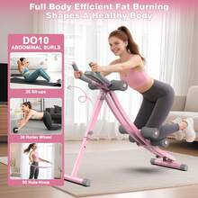 Ab Workout Equipment, Ab Machine For Home Gym, Height Adjustable Ab Trainer, Foldable Fitness Equipment, Abdominal Trainers Ab Workout Machine - Pink - View 6