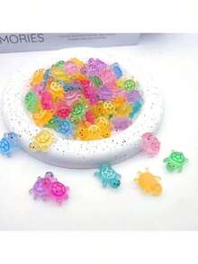 2025 新品 - 100 件/50 件/30 件/10 件夜光小乌龟模型玩具 - 夜光乌龟 - 桌面装饰物品 - 迷你乌龟玩具 - 针线活玩具、旅行玩具、教室减压玩具、迷你小玩意、沐浴玩具、圣诞文具、减压球、生日礼物、圣诞礼物、万圣节礼物、完美礼物、礼品 - 彩色 - 查看 5