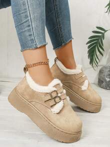 Modne, nowe, grube, zimowe buty śnieżne w dużym rozmiarze, damskie, nowe, jednoprzyciskowe, retro buty śnieżne