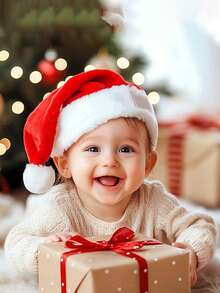 Cute Santa Claus Hat With Pom Pom - Christmas Gift And Party Decor Halloween,Baby Party Supplies,Baby Christmas Hat,Christmas Decoration,Party Supplies,Party Favors - Multicolor - View 6