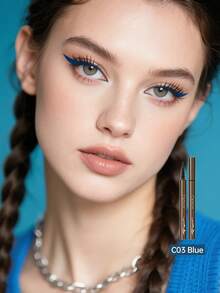 CATKIN 顺滑细腻液体眼线笔，超显色防水，轻松打造浓郁清晰的线条，C03 蓝色 - C03 藍色 - 查看 2