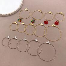 10 件不锈钢防过敏 20/25/30/35/40 毫米圆形串珠耳环配件适用于耳环工艺珠宝制作 - 彩色 - 查看 3