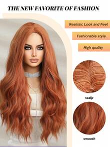 High Quality 26-Inch Figure-Eight Fringe Gradient Orange Long Curly Synthetic Heat-Resistant Fiber Wig Women's Wig Perfect For Holiday Party Everyday Wear - Orange - View 8