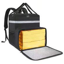 Large Meal Food Delivery Backpack Insulated Thermal Pizza Bag For Eat - Black - View 11