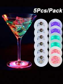 Glowing LED Cocktail Cup Mat Base Bar Mixing Light Creative Wine Glass Cocktail Stand Light Up Bar Accessories Home Goods