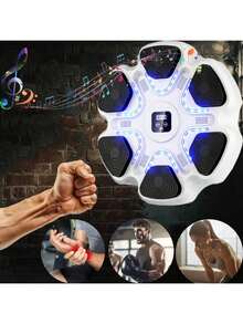 Music Boxing Machine, Interactive Punching Trainer With Boxing Gloves,Wall Mounted Electronic Boxing Target For Adults,9 Modes & 9 Speeds - White - View 6