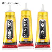 3 件装 T-8000 透明珠宝级水钻胶水，15ml/50ml/110ml 高性能防水粘合剂，透明工业胶水，适用于环氧树脂 DIY 珠宝工艺品、水晶、美甲、宝石、木材、玻璃