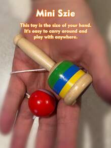 Holz Fangball, Becher- und Ballspiel, Becher Fangball Spielzeug, Mini Holzfangball Hand-Augen-Koordination Spielzeug, weiß und rot