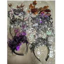 1pc New Halloween Headband With Pumpkin, Spider, Fur Decor, Funny Radial Tinsel Hair Accessory For Halloween Party