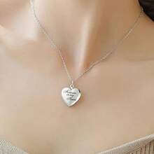 Custom Personalized Locket Necklace For Teacher Teachers' Day Custom Heart Photo Necklace With Picture Inside Lockets With Birth Flower Birthday Gifts For Women Birthday Present For The Teacher Christmas Back-To-School Season Gifts - Multicolor - View 2