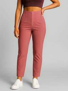 Stretch Pleated Trousers For Women - 淺粉色 - 查看 4