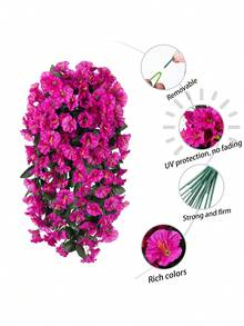 Colorful Artificial Plant Flowers, Silk Daisy Eucalyptus, Morning Glory Hanging Basket Uv Resistant, For Outdoor Decoration, Courtyard Decoration, Garden Decoration, Corridor Decoration, Terrace, Wedding Decoration, Hand Bouquet, Summer Decoration, Home Decoration, Living Room And Bedroom Decoration, Desktop Decoration, Wall Decoration, Vase Flower Arrangement