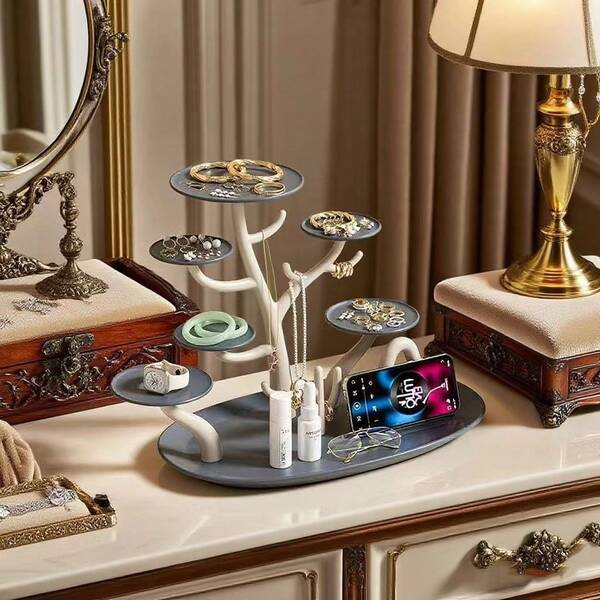 1 Stück verstellbarer Schmuckbaum Halter, Halsketten & Ohrring Organizer, Schmuckständer für Raumdekoration, Geschenk