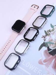 6PSC 兼容 40/41/42/44/45/46/49mm 表壳。运动休闲风，防震防刮，硬质 PC 表壳，自带钢化玻璃屏幕保护膜（二合一设计）。兼容 Ultra/11/10/9/8/7/6/5/4/SE 男女款智能手表。6 种颜色可选。 - 6色組合-1 - 查看 2