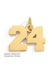 1 mặt dây chuyền số thép không gỉ tối giản, vòng tay, vòng cổ, bông tai, trang sức phụ kiện số may mắn tự làm, thích hợp để đeo hàng ngày và làm quà tặng - Vàng - Xem 21