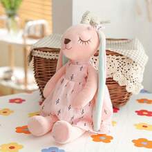 Adorable Plush Bunny In A Pink Or Blue Outfit - A Soft Toy Featuring A Star Design, Perfect For Christmas And Thanksgiving Presents For Anyone.