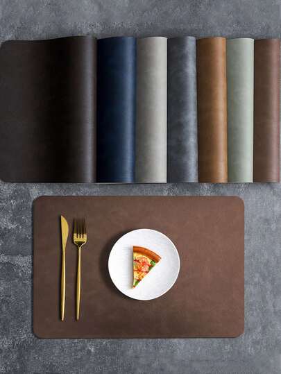 4 jogos americanos de couro quadrados, porta-copos de couro de PVC dupla face, jogos americanos de couro bovino com dupla camada à prova d'água e estilo western, tapetes isolantes para hotéis, jogos americanos, jogos americanos impermeáveis e à prova de óleo para uso doméstico, porta-copos decorativos criativos para mesa, jogos americanos dupla face, resistentes ao calor, adequados para decoração de mesa, festas, decoração de feriados, Natal, Ano Novo