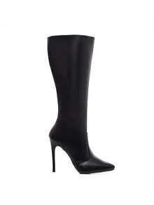 Women's High-Top Boots With Thin Heels, Elegant, Chic Winter 2025 - 黑色 - 查看 4