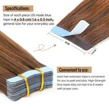 20pcs 50g Straight Tape In 100% Remy Human Hair Extension For Salon, Seamless Skin Weft Tape Extension Thick Hair Full Head Adhesive Tape Hair Extensions, 20pcs/Pack Highlight 4P27# , Tape Extensions Human Hair,Highlight Human Extensions - S4/27 - 查看 5