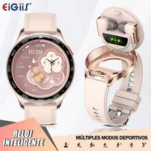 Smartwatch unisex con auriculares inalámbricos TWS, pantalla táctil completa de 1,39", resolución de 360*360, batería grande de 280mAh, compatible con llamadas y notificaciones inalámbricas, compatible con iOS y Android, regalo de cumpleaños - Multicolor - Ver 3