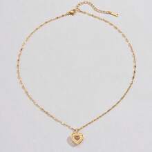 1pc Stainless Steel Moving Heart Design Pendant Necklace, Cute Unique Style For Casual, Vintage, Fashionable, Streetwear, Commuting, Festival Party Look Of Women Valentines - 1個 - 查看 4