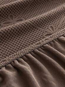 1 件叶子图案弹力沙发套 - 可机洗，客厅防滑沙发保护套，适合单人至四人沙发，白色纹理面料，四季皆宜，客厅必需品 | 极简主义沙发套 | 舒适贴合沙发套，沙发套