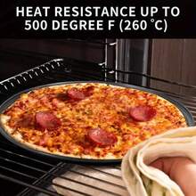 1pc/3pcs 12-Inch Black Carbon Steel Pizza Pan, Pizza Baking Tray, Non-Stick Pizza Mold, Suitable For Pizza, Cake, Bread, Roast, With Holes, Round Baking Tray, Oven Tray, Pizza Plate, Pizza Mold, Baking Set