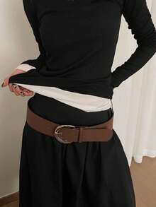 Wildleder braun retro eleganter Lässig Damen Gürtel mit breiter Taille, modisches Accessoire geeignet für Kleider, Jacken, Alltag, Arbeit, Dates, Partys, Herbst/Winter