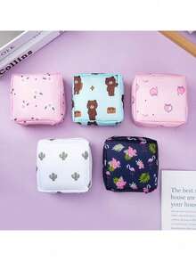 Bolsa De Almacenamiento De Toallas Sanitarias Estilo Dibujos - Rosa - Ver 4