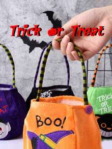 Túi đựng kẹo hình bí ngô Halloween, đạo cụ trang trí, đồ chơi cầm tay, xô đựng kẹo hình bí ngô - Nhiều màu - Xem 3