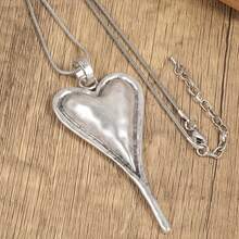 Bohemian Big Heart Pendant Necklace For Women's Vintage Simple Gold Color Silver Color Metal Girl Fashion Birthday Jewelry Gift - 金色 - 查看 3