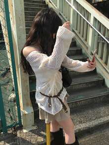 Women's Solid Color Fashionable Ruffle Hem Versatile Skirt