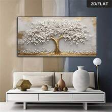 1 pieza Pintura de pared abstracta moderna sin marco con diseño de árbol dorado - Decoración elegante para sala de estar o dormitorio, impresión en lienzo sin marco, diseño de árbol abstracto | Superficie dorada, decoración de árbol, arte de pared vintage sin marco